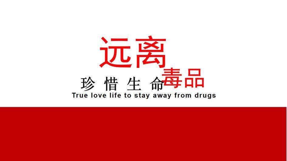 红白商务毒品认识禁毒教育宣传PPT模板