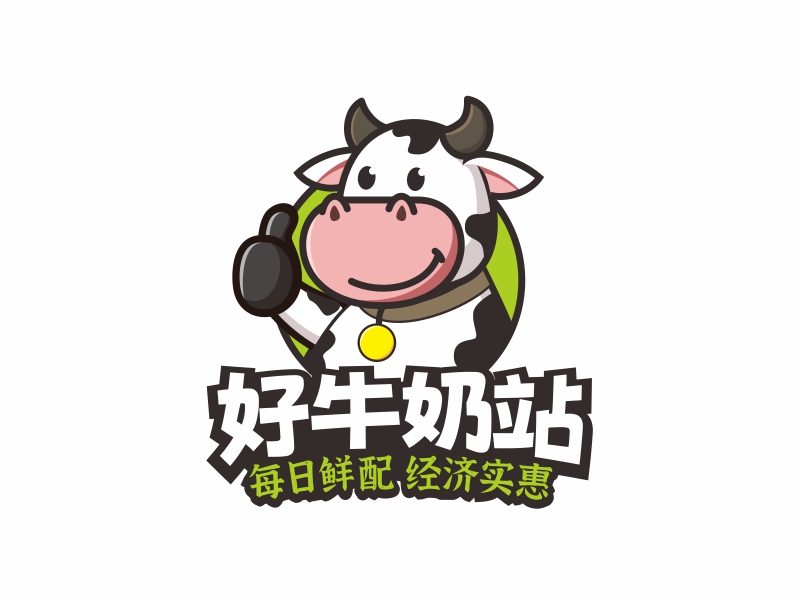 奶牛卡通形象logo设计