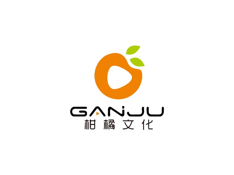 橙色简约水果logo设计