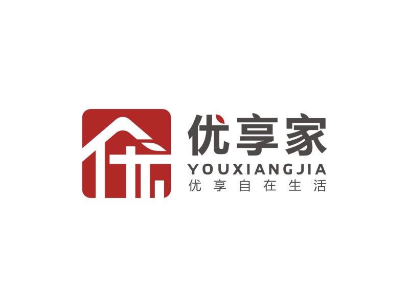 优享家logo设计:简约现代家居品牌标识