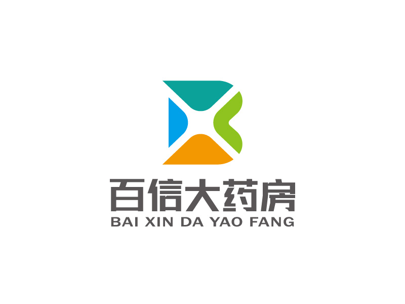 百信大药房logo设计:现代与健康融合的视觉标识