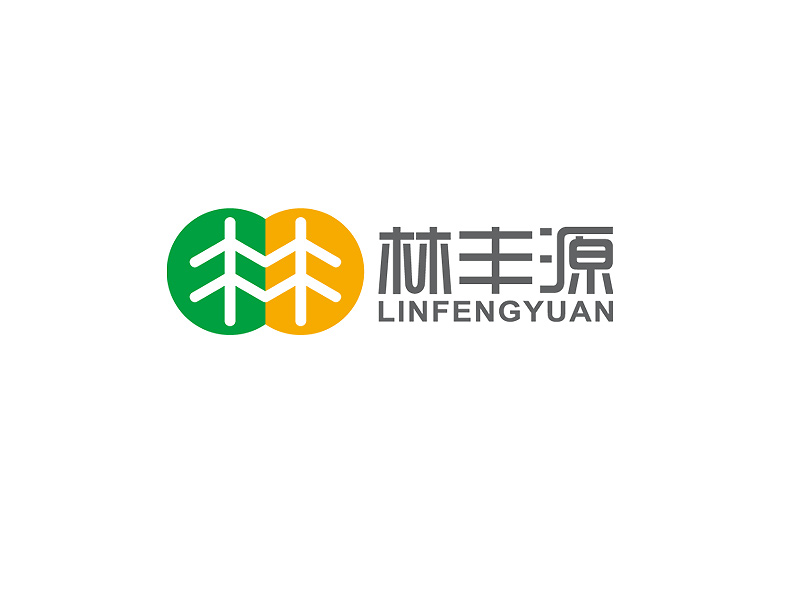 林林丰丰源源logo设计:绿色与橙色的生态与活力象征
