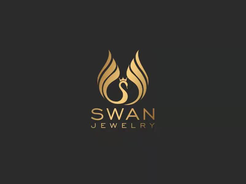 优雅天鹅标志设计:奢华珠宝品牌logo设计