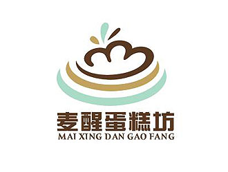麦醒蛋糕坊logo设计:清新自然的甜品品牌标识