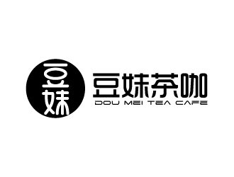 豆妹茶茶咖logo设计:简约现代风格的茶饮品牌标识