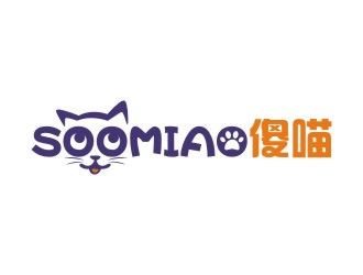 创意猫爪元素的SOOMIAO logo设计