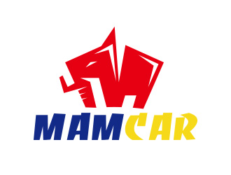 创意大象标志设计:MAMCAR品牌logo设计