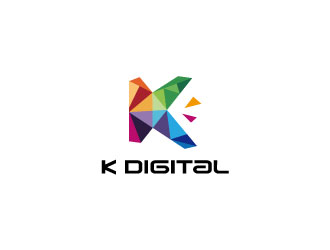 创意多彩K字母logo设计