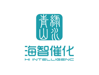 清新自然的logo设计:青绿山水与海智催化