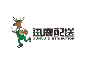 创意鹿角配送logo设计:绿色活力与速度象征