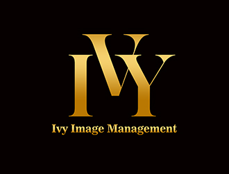 奢华金黑配色的Ivy Image Management Logo设计