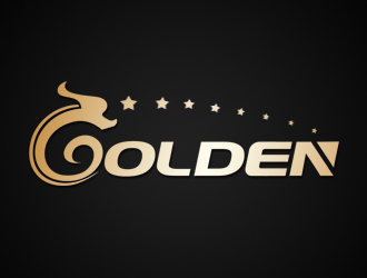 奢华金色'GOLDEN'品牌logo设计
