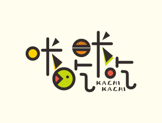 创意趣味logo设计:'咔吃'品牌标志