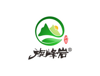 自然清新风格的logo设计,展现山峰与绿色生态