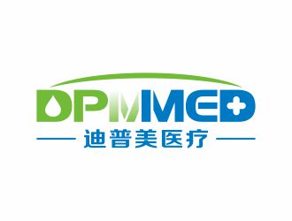 迪普美医疗logo设计:绿色与蓝色的健康象征
