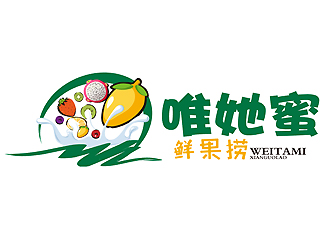 唯她她蜜logo设计:清新自然的鲜果捞品牌形象