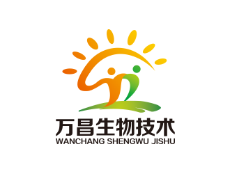 万昌生物技术logo设计:阳光与生命活力的象征
