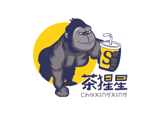 创意茶饮品牌logo设计:茶猩猩