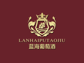 蓝海葡萄酒logo设计:经典与现代的完美融合