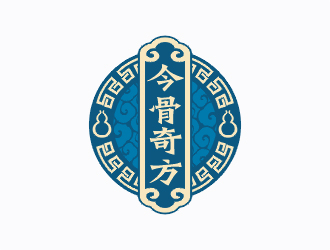 传统与现代融合的'今骨奇方'logo设计