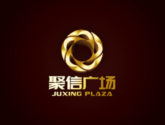 聚信广场logo设计:金色螺旋彰显现代与奢华