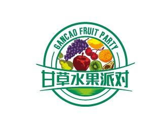 甘草水果派对logo设计:清新活力的水果主题标识
