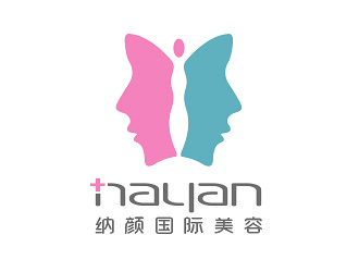 优雅对称的logo设计:纳颜国际国际美容美容
