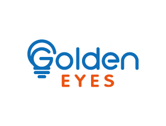 创意灯泡与文字结合的Golden Eyes Logo设计