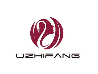 优雅天鹅标志设计:UZHIFANG品牌logo设计