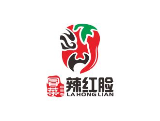 辣红脸logo设计:辣椒与脸谱艺术的完美结合