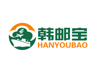 韩邮宝logo设计:绿色与橙色的完美结合