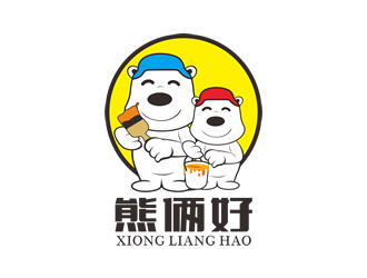 创意熊俩俩好logo设计:温馨亲子形象与品牌标识
