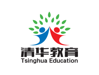 清华教育logo设计:绿色与活力的象征
