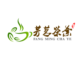 芳茗茶业logo设计:清新自然的茶文化标志
