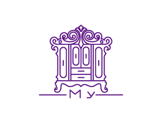 优雅古典风logo设计:奢华家具品牌标志