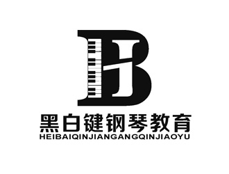黑白键钢琴教育logo设计:现代与艺术的完美融合
