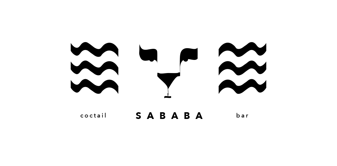 简约酒吧logo设计：波浪与酒杯的完美结合
