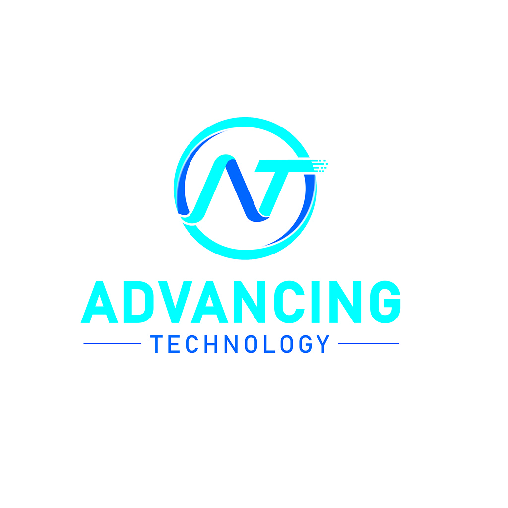 科技公司logo设计：蓝色渐变科技感