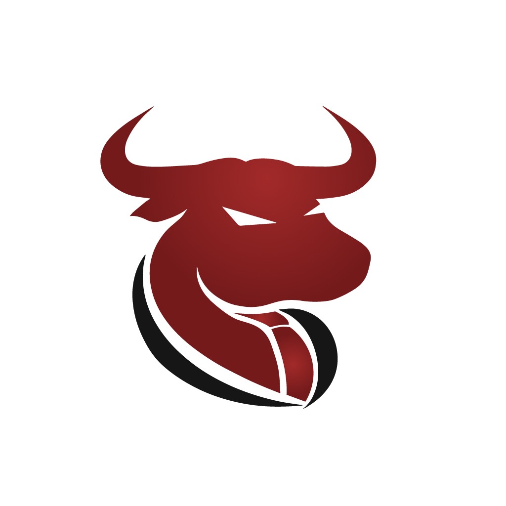 红色公牛头像logo设计