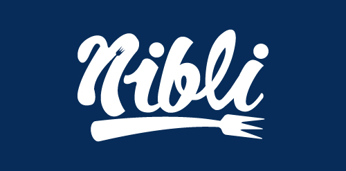 Nibibli Logo设计:现代书法风格与叉子元素结合