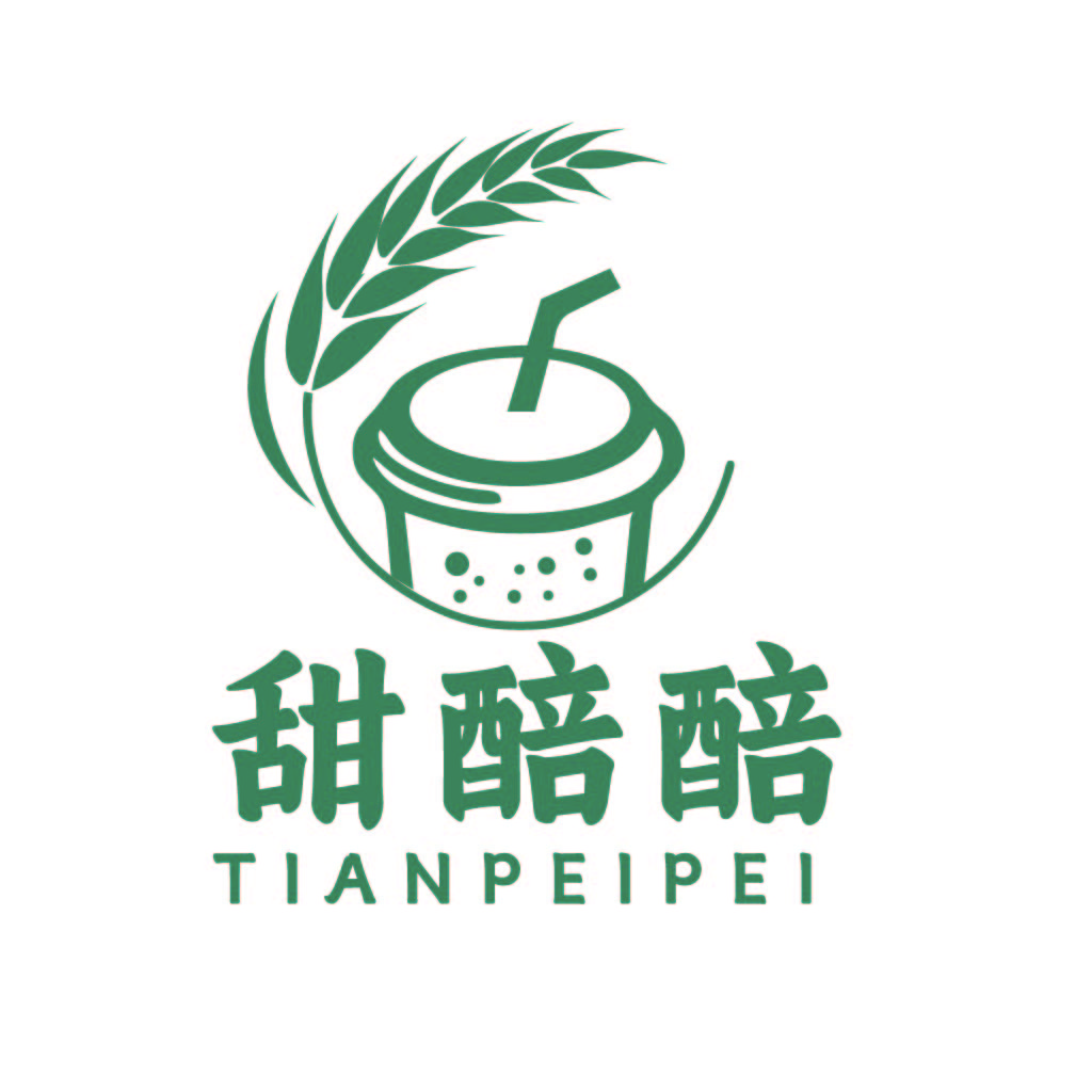 绿色麦穗与米粒logo设计