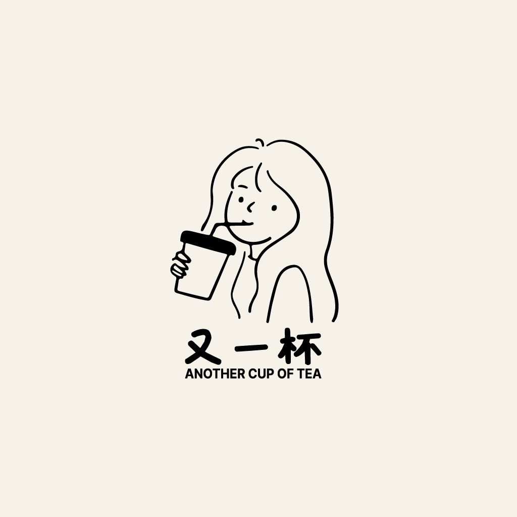 简约线条茶饮店logo设计