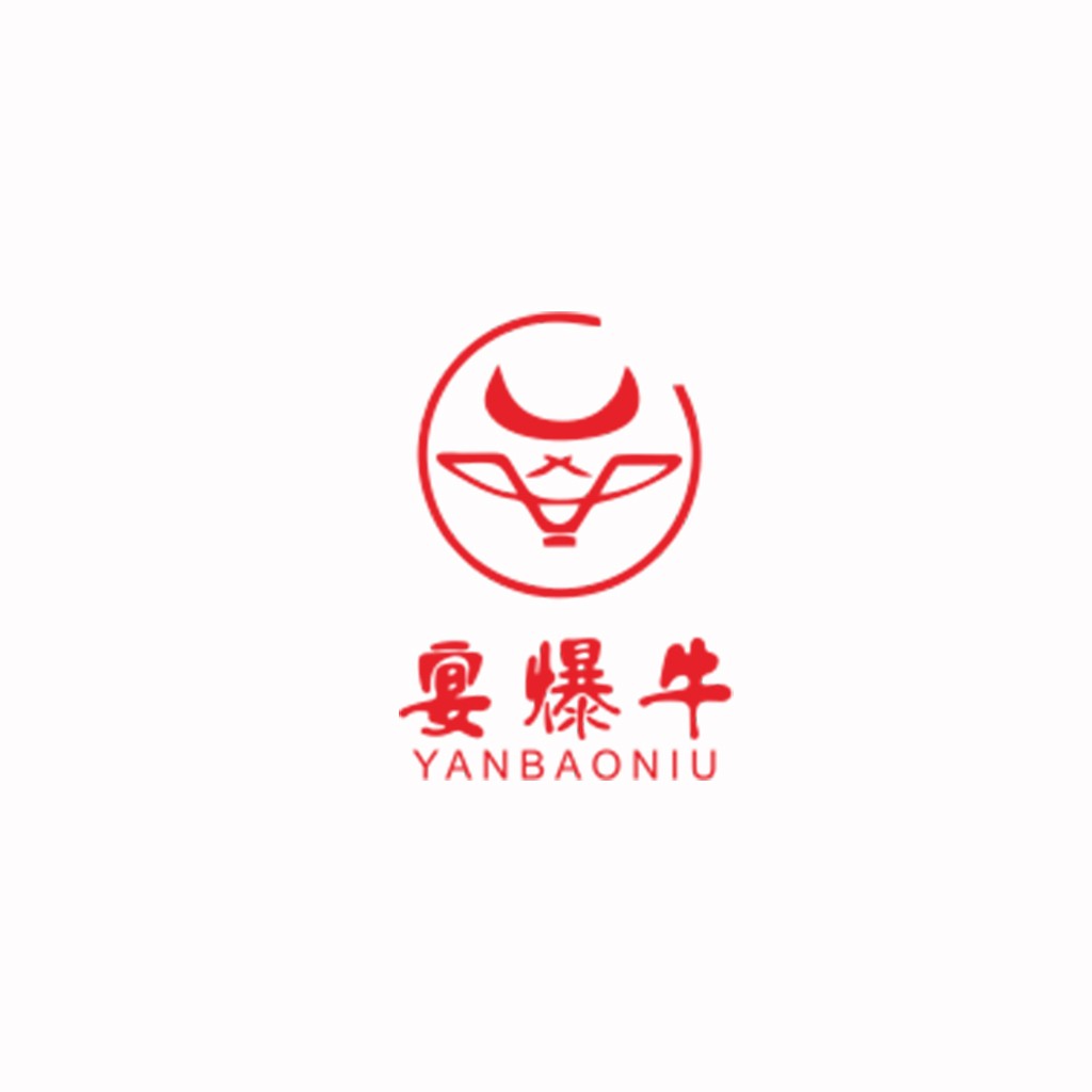 牛头图案的红色logo设计