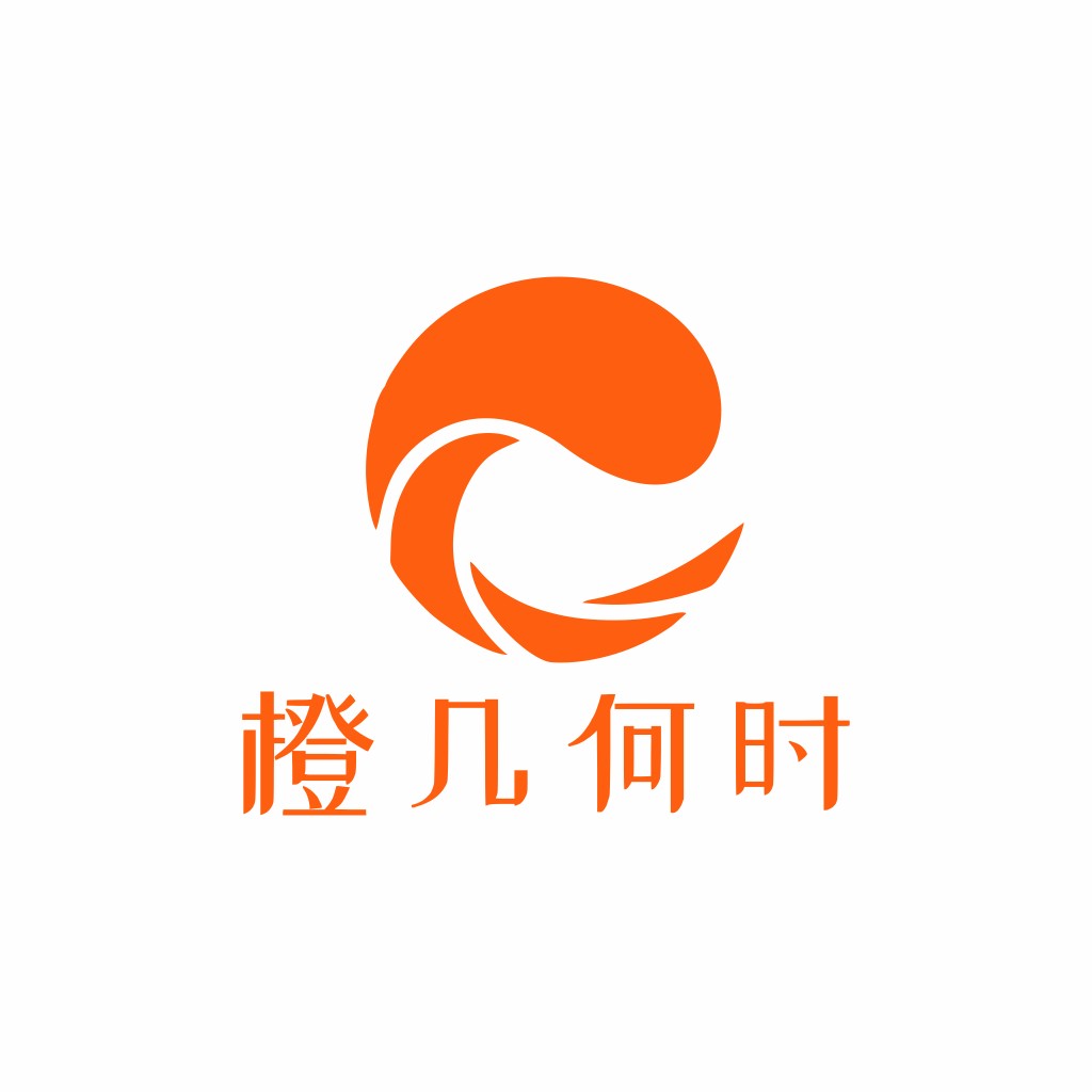 橙色动态曲线logo设计