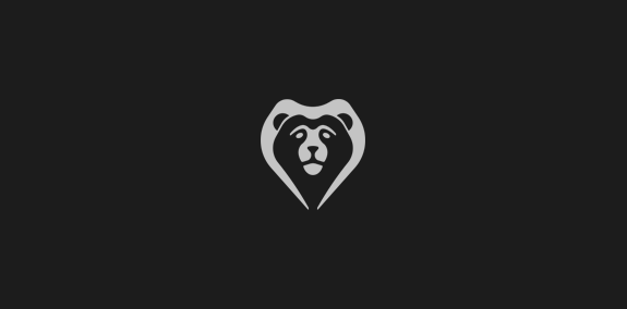 简约心形熊头logo设计