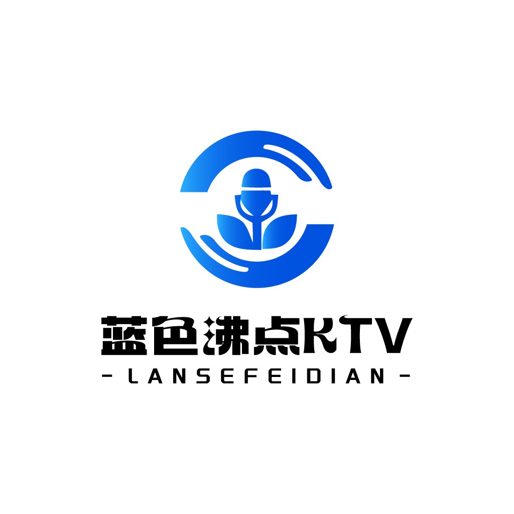 蓝色麦克风KTV logo设计