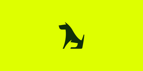 简约动物logo设计:狗的剪影
