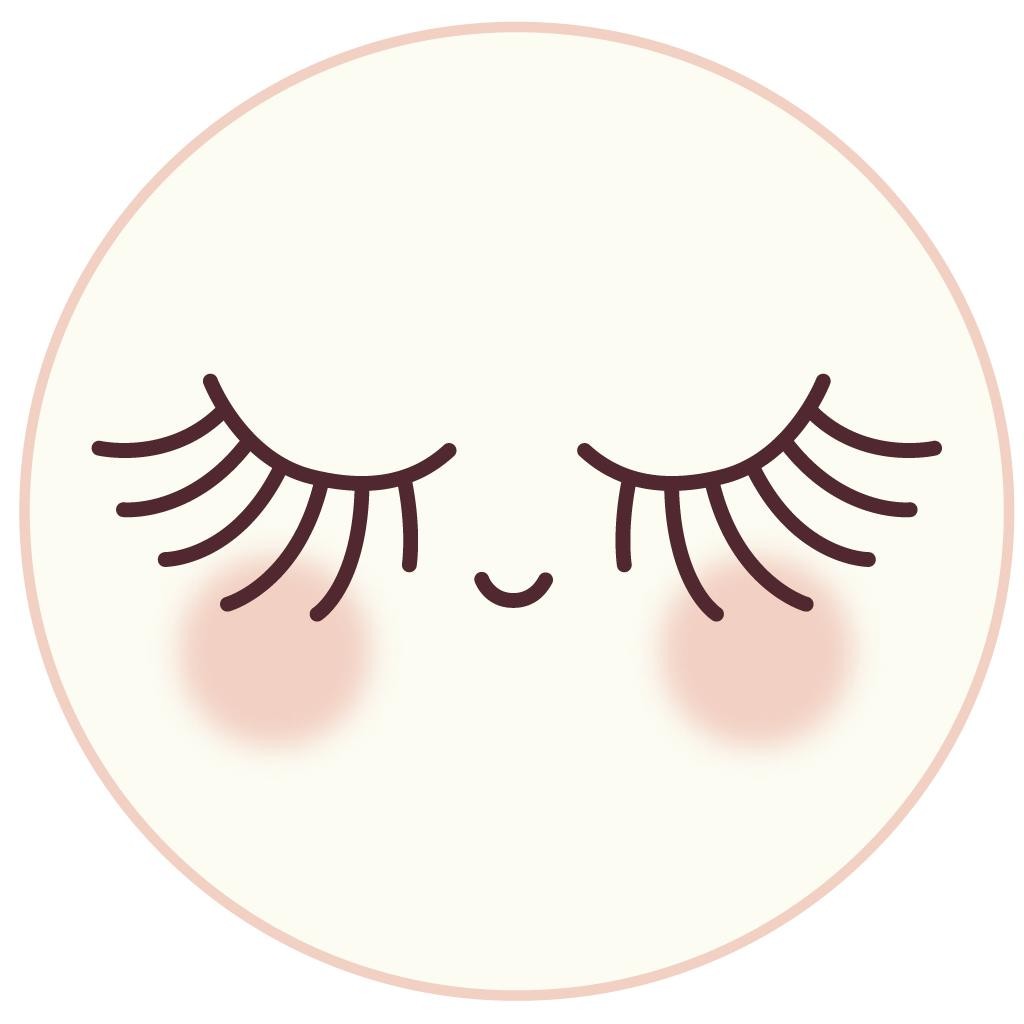 可爱闭眼卡通形象logo设计