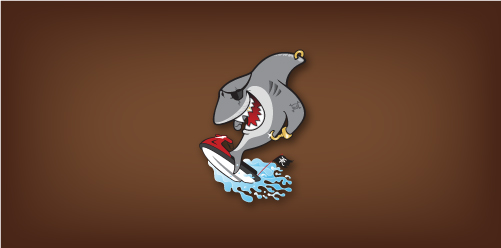 鲨鱼冲浪者logo设计