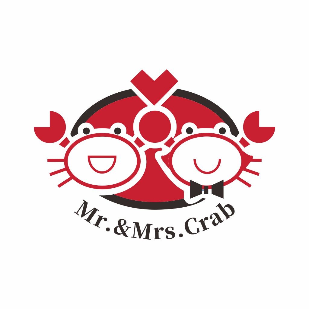 可爱螃蟹情侣logo设计